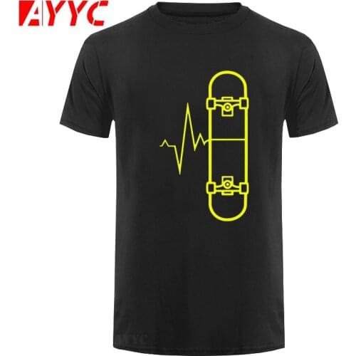 AYYC T-Shirt Tshirt brand men shirt Heartbeat T Shirts Live To Skateboard T Shirt