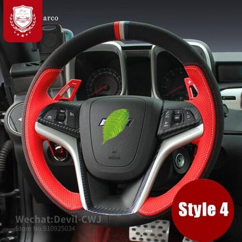 For Chevrolet Malibu Cruze CAPTIVA Camaro Steering wheel cover hand-stitched Premium Leather Grip Cover durable car accessories