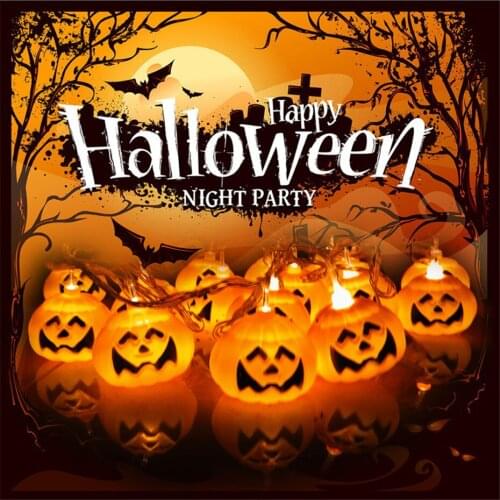 Halloween Decoration For Home 10-100M Plug Power String Lights Twinkling Pumpkins Lamps Battery Operated Indoor Outdoor Decors