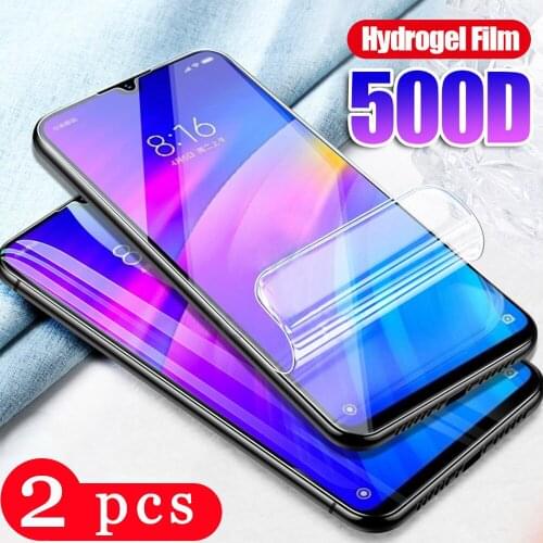 2Pcs cover hydrogel film for xiaomi redmi note 9s 8 8t 7 6 pro protective film redmi 8A 7A 6A phone screen protector Not glass