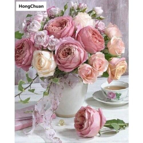 Beautiful View Flower 5D DIY Square/Round Diamond Painting Mosaic Cross Stitch Home Decoration Mural Christmas Gift New Year