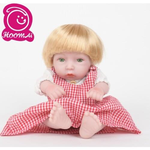 Fashion 25CM Cute Babies Bebe Reborn Dolls Lifelike Mini Full Vinyl Silicone Body 10" Newborn Doll Kids Christmas Surprise Gifts