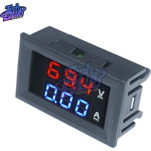 Mini 0.56inch Digital Voltmeter Ammeter DC 100V 10A Panel Amp Volt Voltage Current Meter Tester 0.56" Blue Red Dual LED Display