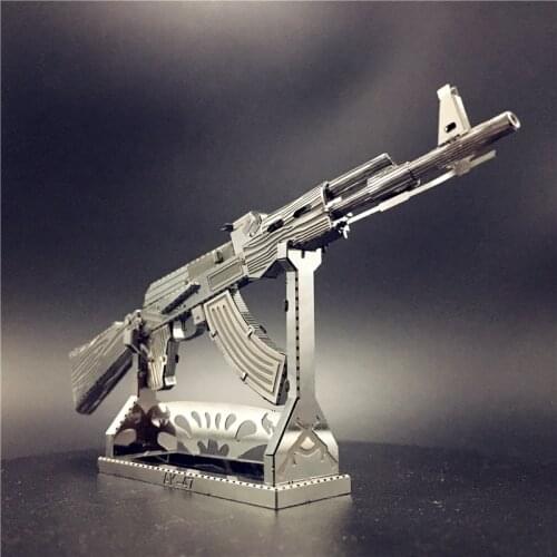 MMZ MODEL nanyuan 3D Metal Puzzle AK47 Beretta 92 Gun Weapon Building Model Kit DIY 3D Laser Cut Jigsaw Toy for adult