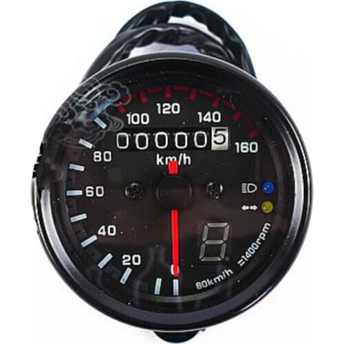 Modified Motorcycle GN125 CG125 Grass Flying Meter Meter Modified LED Odometer Black Belt Display