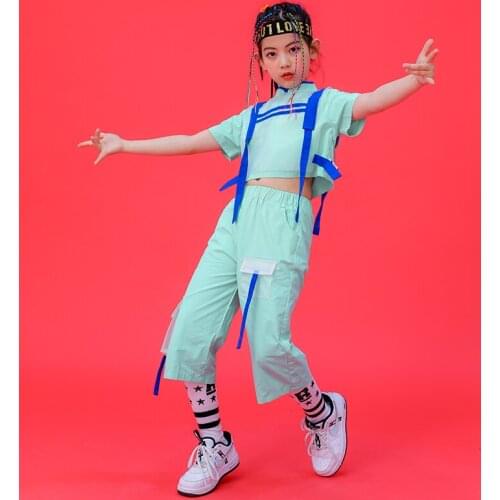 New Chinese Style Modern Dance Hip Hop Dance Costumes For Kids Jazz Performance Costumes Girls Hiphop Stage Wear Outfits DQS7109