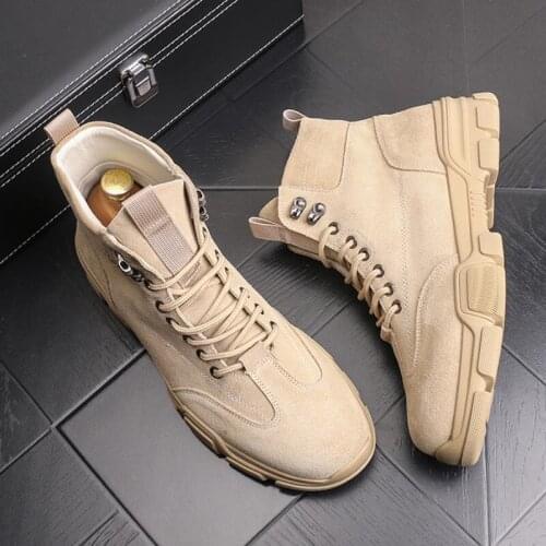 New Martin boots thick sole fashion cowboy casual ankle boots Mens Driving Party Flats a11