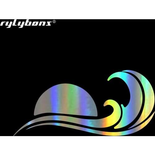 New Beautiful Sea Waves In The Rising Sunrise Car Stickers and Decals Window Vinyl Car Sticker for Auto Products Car Accessories