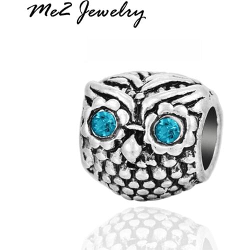 Fit Pan charms Silve Plated Owl Animal Charm fit Bracelet Alloy Beads Gift Free Shipping