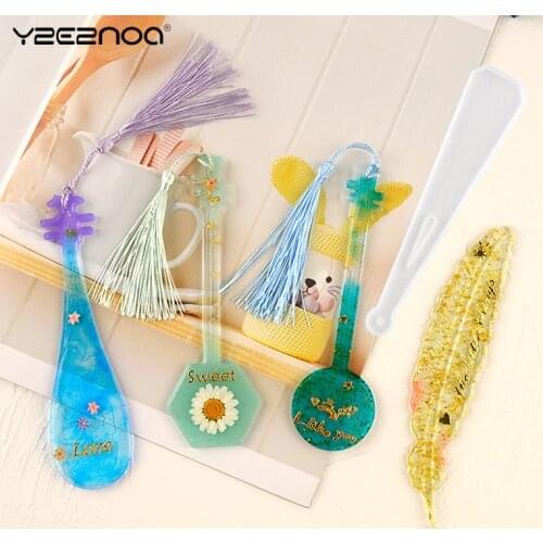 1pc Silicone Bookmark Mold DIY Bookmark Casting Mould Making Epoxy Resin Jewelry DIY Craft Silicone Transparent Mold