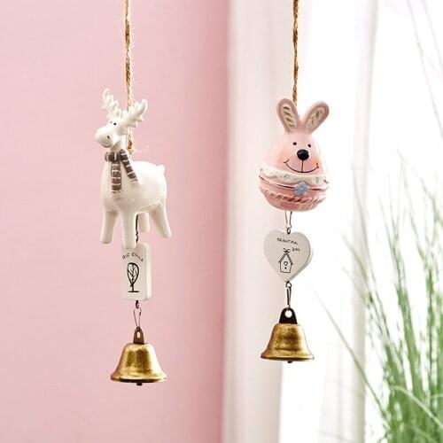 Cute Cartoon Ceramic Animal Chimes Creative Childrens Clothing Store Entrance Door Decorative Bell Curtain Hanging Ornaments