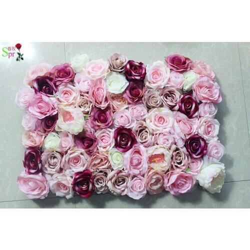 SPR new design high quality 3D flower wall wedding occasion backdrop artificial rose table runner flower arrangements