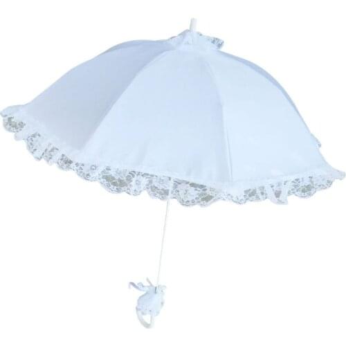 Wedding Bridal Parasol Umbrella Hollow Lace White Romantic Photo Props Decorative Umbrellas Flower Girl E15E