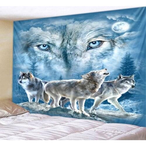 Wolf’s creative tapestry wall hanging decoration tiger lion pattern wall hangings home textile wall Bohemian decoration tapiz