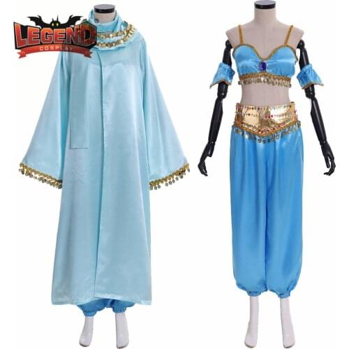 Jasmine cosplay costume Dress Outfit Costume with cape cosplay costume