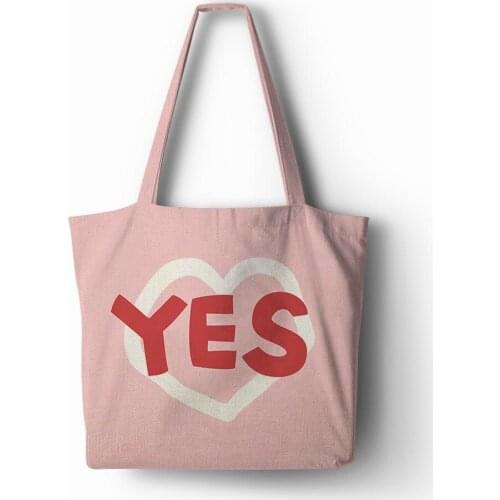 Both sides Printing Pink blue Women Handbag Linen polyester shopping Tote Home Storage Bags with Casual Traveling Beach Bags