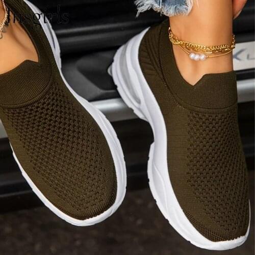 New White Sneakers Women 2021 Spring Fashion Mesh Breathable Ladies Slip On Casual Shoes 35-43 Outdoor Sport Flats Loafers