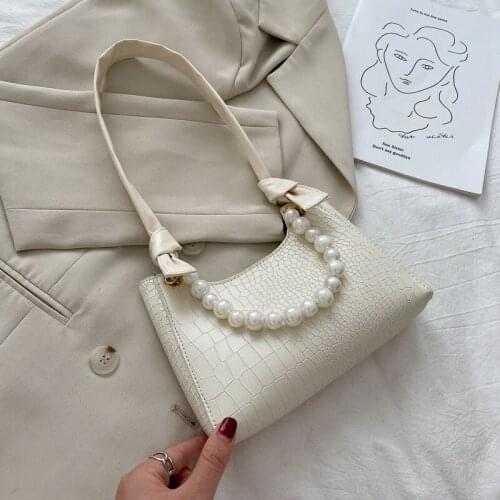 Women Top-handle Bags Bag Womens New Pearl Portable Popular Shoulder Bag Bolso Mujer Handbags