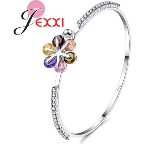 New Arrival Hand Accessories Women 925 Sterling Silver SilverCubic Zircon Crystal Bangles Charm Bracelet Bangle Fashion Jewelry