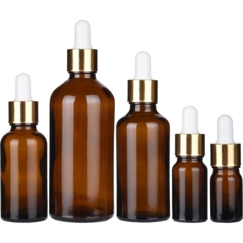 200pcs 15ml 30ml Empty Dropper Bottle amber essential oil Glass Aromatherapy Liquid 5ml 100ml Pipette Refillable Drop Bottles