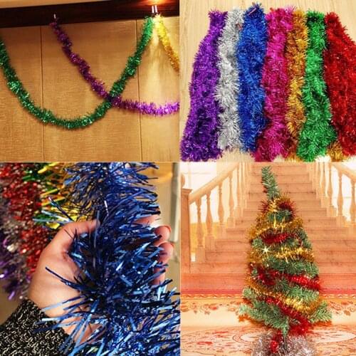 3Pcs 2m Long Shiny Garland Tinsel Xmas Tree Ornament Wedding Party Decorations Long Shiny Wedding/Party Decor