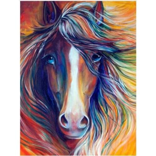 Diamond Embroidery horse Mosaic Crystal round Diamond rhinestone full Diamond Painting 5d DIY Sticker Decoration Picture AS445