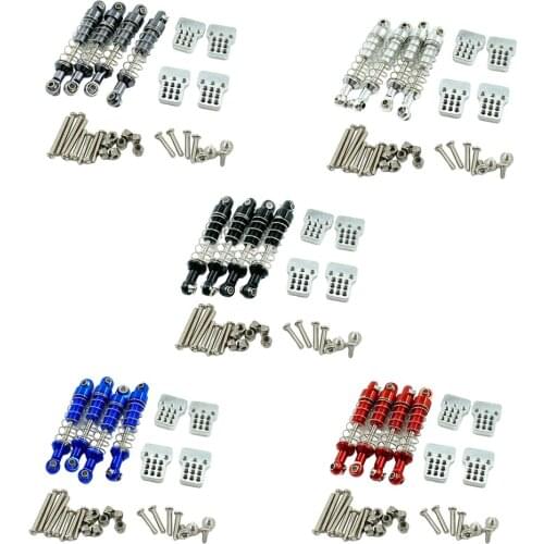 4PCS Aluminum Front & Rear RC Shocks Absorber & Shock Towers Bracket Mount Upgrades Parts for WPL C14 C24 MN D90 D91 99S