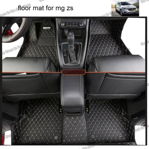 Automobile for mg zs 2018 2019 2020 leather car floor mats rug carpet interior accessory auto foot matten styling parts ev cover