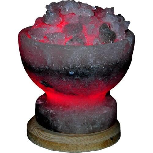 Cup Shaped Natural Rock Salt Lamp Çankırı Wired Bulb White 2-4Kg