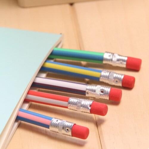 Colorful Learn Bendy Flexible Soft Pencil With Eraser Stationery Student Colored Pencils School Children Writing Office Supplies