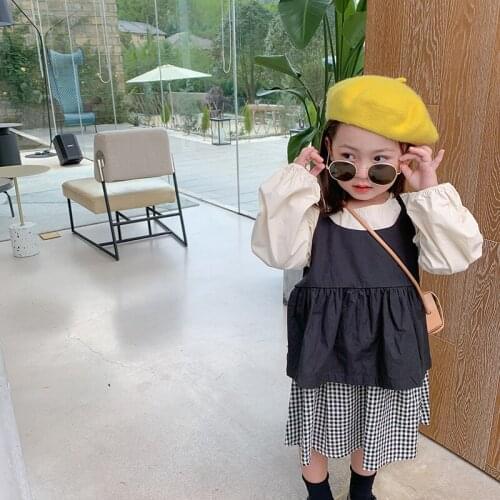 Girls Suits Dress +Vest 2021 Black Beige Thicken Winter Autumn Warm Kids Teenagers Outwear Kids Cotton Sport Suits Children Clot