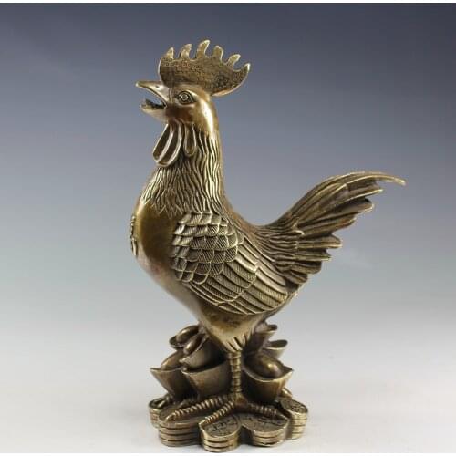 The ornaments shop lucky cock Rooster s anti villain Feng Shui copper decorationroom Art Statue