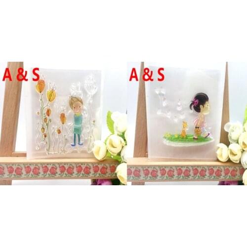 Boy And Girl Transparent Clear Silicone Stamp/Seal For DIY Scrapbooking/Photo Album Decorative Clear Stamp