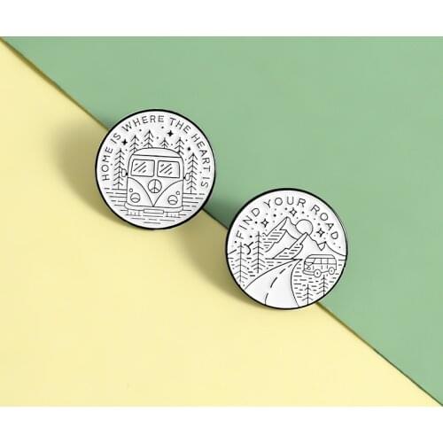 Lapel Metal Pins Find Way Home Hard Enamel Pins Brooches Badges Clothes Backpack Pins Cute Jewelry Gifts For Friends