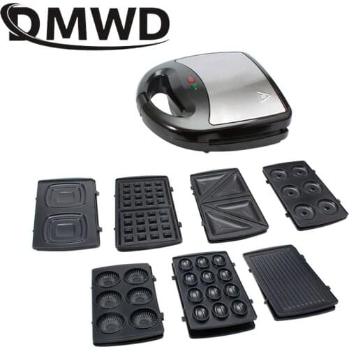 Multifunction Electric Waffle Maker Doughnut Sandwich Machine Walnut Cake Oven Toaster BBQ Grill Non-Stick 7 Optional Baking Pan