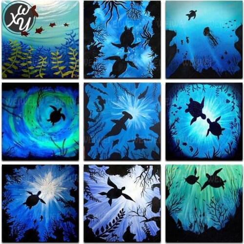 Sea Turtle Diamond Painting Kits for Adults Animals Full Drills Round Square Diamond Embroidery Diamond Mosaic Cross Stitch Kits