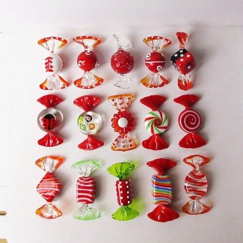 New 15 Types Vintage Murano Style Various Glass Sweets Candy Ornament for Home Party Wedding Christmas Festival Decorations Gift