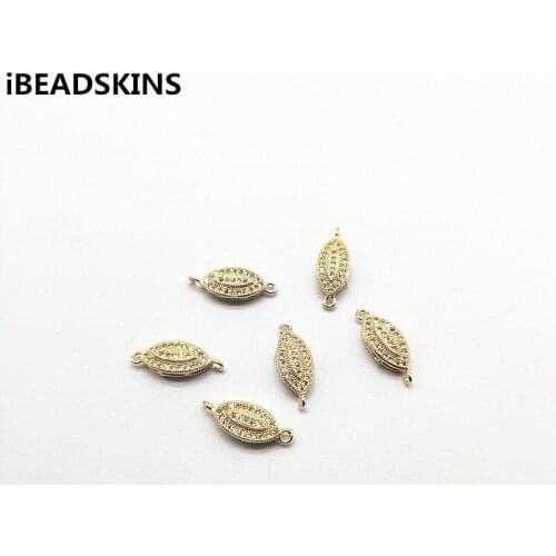 New arrival! 17x6mm 50pcs Copper/Cubic Zirconia oval connectors for Earrings parts,Accessories Earrings hand Made Jewelry DIY