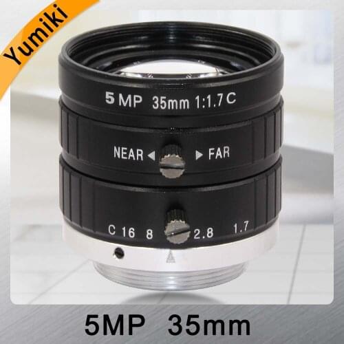 Yumiki HD 5MP CCTV Camera Lens 35mm F1.7 Aperture 2/3" Image Format Mount C Industrial Security Road monitoring
