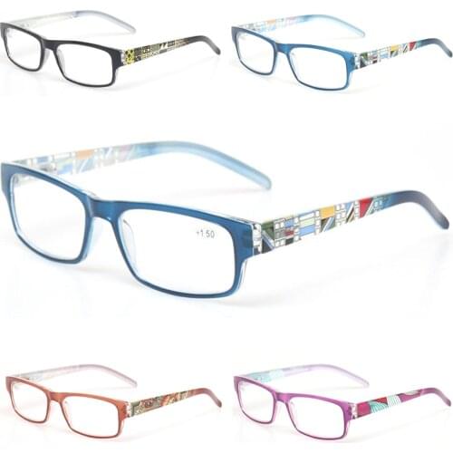 Reading glasses Spring Hinge Stylish Pattern Design Readers Men and Women Color eyewears Prresbyopia Glasses Diopter +50 to +600