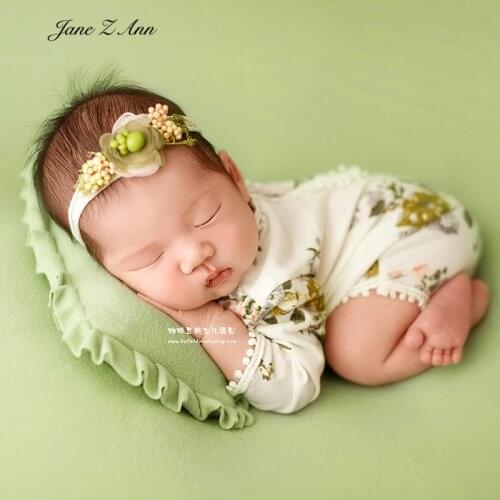 Newborn baby girl photo props green clothes infant studio shooting accessories