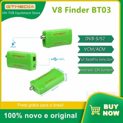 GTMEDIA Satellite Signal Meter V8 Finder BT03 Battery to Adjust Satellite Phone Control HD Signal Supports Android and iOS OS