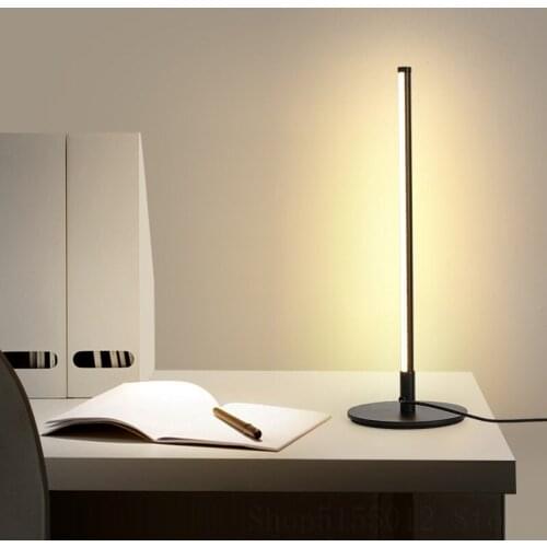 Nordic Simple Led Table Lamp Bedroom Bedside Lamp Reading Lighting Fixture Modern Lines Art Deco Living Room Retro Table Light