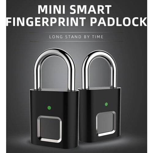 Fingerprint Padlock Biometric Padlock Store 10 Fingerprints 3 LED Indicator Light Security Keyless Mini Smart Lock Gym Door