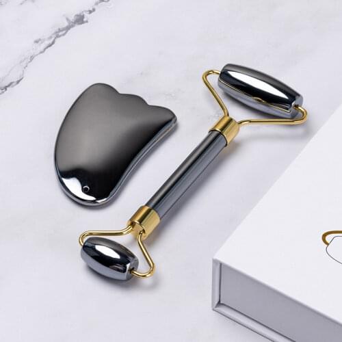 Terahertz Face Gua Sha Jade Roller Massager Natural Stone Gouache Scraper Guasha Board Facial Body Back ​Skin Care Massage Tools