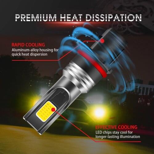 2PCS LED 5202 H8 880 9005 9006 P13W Fog Light Bulbs 3000K Yellow 3000 Lumens 30W High Power DRL Bulbs for Cars Trucks