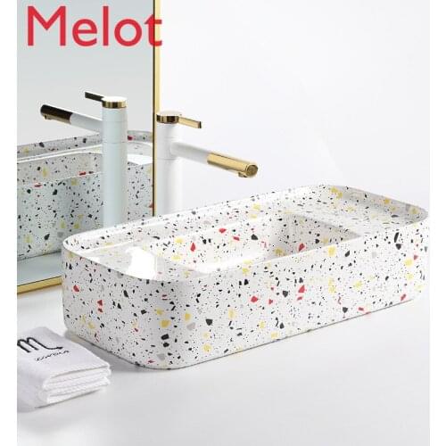 Water mill stone table basin washbasin home bathroom modern simple ceramic creative washbasin personality art basin