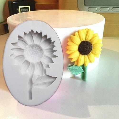 Sunflower Shaped Fondant Cake Silicone Molds Cookies Candy Mould Chocolate Molds Cake Decorating Baking Tools