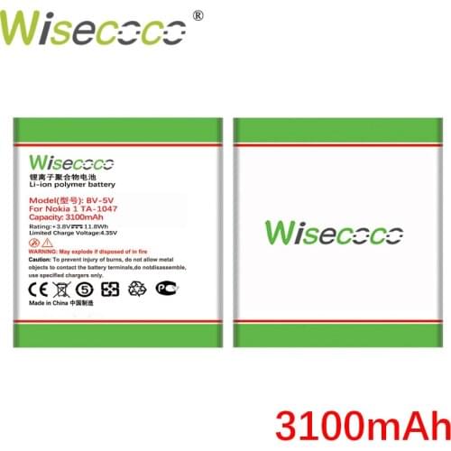 Wisecoco BV-5V bv5v 3100mAh NEW Battery For nokia 1 TA-1047 Phone high quality battery+Tracking Code