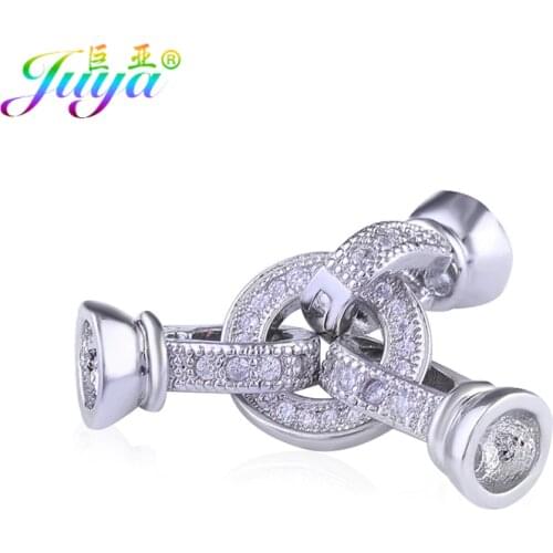 Juya Handmade Baroque Jewelry Material Silver Color Fastener Hook Clasp Accessories For Women Beadwork Pearl Bead Jewelry Making